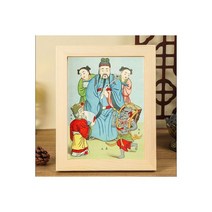 천주교성모상 성모상 Wenchang 황제 초상화 단단한 나무 사진 프레임 걸이 그림 청각 장애인과 어리석은 지통 장식 장식품, 33X45cm, 5