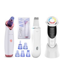 뷰티디바이스JBMBHC 7 In 1 RF EMS Face Lift Devices Facial Massagers Ultrasonic Skin Scrubber Vibrati, 04 Type 2 White