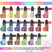 레진아트재료 키트 세트 몰드 20 색상 알코올 잉크 확산 수지 안료 접착제 염료 착색제 DIY 아트 장식 보석 만들기위한 설정122497