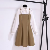 긴팔 셔츠 원피스 여성복 선녀 캐주얼 스커트