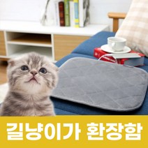 길고양이 길냥이 전기 온열 열선 USB 보조배터리 방석, 네이비