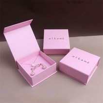 종이상자 선물 포장 박스 케이스 주얼리용 마그네틱 쥬얼리 상자 판지 종이 핑크 링 귀걸이 팔찌, 분홍색_Custom size