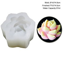 밀랍왁스 천연밀랍왁스 야화 다육 식물 퐁당 실리콘 몰드 3d DIY 캔들 클레이 수지 석고 초콜릿 왁스 꽃 장, 07 라이트 옐로우