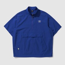 [국내백화점판] UMBRO 엄브로 24신상 클래식 반팔 스탠넥 아노락 셋업 (블루)