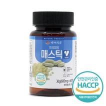 백세식품 프리미엄 매스틱정 600mg x 60정 HACCP인증제품, 2개