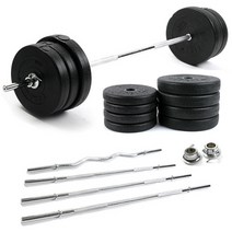 바투스포츠 크롬 경량 역기봉 조립식 PVC 바벨 원판 25mm, 컬바