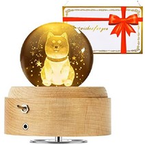 오르골 생일 선물 여성 crystal 볼 램프 LED 라이트간접 조명 너를 태우고 무드등 집들이선물 인테리어, 01대좌, 강아지(곡목-너를 태우고)