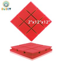방음 패널 61224pcs 어쿠스틱 폼 패널 방음 스튜디오 벽용 소음 차단 흡음 스폰지 패널, pmfk3x3-빨간색, 24개, 중간 밀도