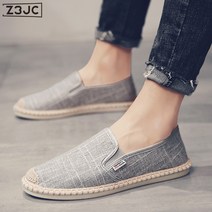 Z3JC 여름 통기성 캐주얼 방취 린넨 캔버스 남성 슬립온