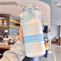 혼멘 대용량 원터치 스텐 스포츠 보틀 보온보냉 텀블러 950ml, 화이트