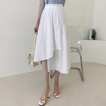 바이미 단추 랩 프릴스커트