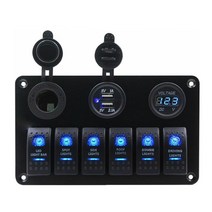 선박 컨트롤 판넬 소켓 패널 4구 USB DC 스위치 단자 요트 보트 배 카라반 차박, 02.5단 스위치