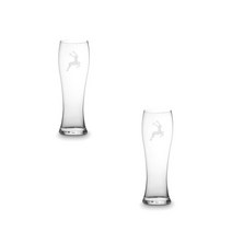 오스트리아 GMUNDNER KERAMIK Wheat Beer Glass Deer On Glass 그문드너 케라믹 위트 비어 글래스 디어 온 글래스 8.1cm 500ml 2팩