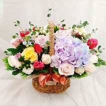고급꽃바구니 전국꽃배달 프로포즈 생일 기념일 출산 임신축하 꽃바구니배달 여자친구꽃선물, 타입 13(블링블링바구니)