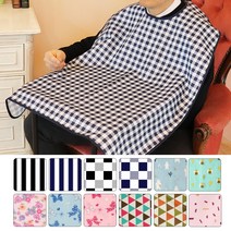 복쐬낭생활용품 성인용턱받이 버튼형타입 어르신 노인 성인 식사 턱받이 환자 식사 위생 앞치마 방수 원단 큰턱받이 촘띱웠 스트라이프 체크 플라워 패턴 eJ29L+k0C2p, [플라워(와인)], 1개