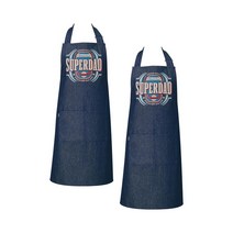 Ogilvies Designs 오길비스 디자인 100% 코튼 데님 슈퍼 Dad 앞치마 70x80cm 2개