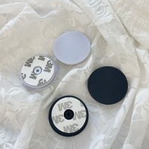 [1개]40mm 그립톡 라운드 불투명 2종핸드폰거치대 만들기 diy 악세사리 재료, 화이트