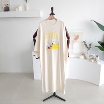 [메이룸] 굿모닝옥 귀여운 스누피 캐릭터 옆트임 롱원피스