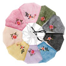 한복 혼주 전통 모시 면 꽃자수 마스크 1+1 2장