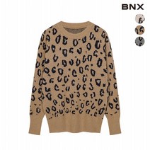 [BNX] 여성 비스코스 레오파드 니트