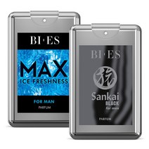 [1+1] 비에스 휴대용 남성향수 15ml*2종, (맨) 맥스 아이스 플래쉬니스 15ml, (맨) 산카이 블랙 15ml