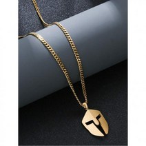 1개 빈티지 로마 전사 마스크 모양 펜던트 목걸이 유럽 및 아메리칸 펑크 스타일 구리 체인 캐주얼 남성용 557670 J