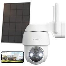 COOAU 방범 카메라 야외 솔라 2K 300만 화소 무선/WIFI 355° 팬 90° 틸트 PTZ 카메라 360° 광각 촬영
