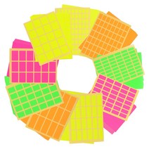 베스트원 사각 도트 무지 꾸미기 감성 라벨 스티커 4칼라, 10장, 23x25mm - 형광