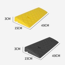 계단 현관 언덕 문턱 경사로 진입판 삼각매트 2개 슬로프 49x15x3, 블랙2개