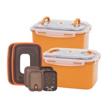 이지앤프리 황토누름독 스마트 김치통 10L + 2in1 누름이 2세트, 황토누름독 김치통 10L + 2in1 누름이 2세트