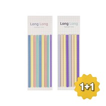 [슈퍼쌤]Long Long 하이라이트 인덱스 북마커 메모지 독서 플래그 책갈피 1+1, 파스텔+바이올렛