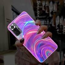 DU 레이저 라인 레인보우 소프트 케이스 Xiaomi Redmi 9T Note 10 Pro 10S 9S 9 8 9A 9AT 9C Poco M3 X3 NFC Pr AR