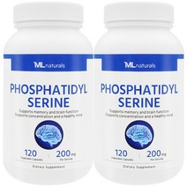 [미국빠른직구] 신제품 마이라이프 내추럴스 포스파티딜세린 200 mg 120정 2병