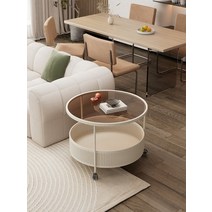 거실 소파 커피 테이블 사이드 모던 심플 원형, 미색L