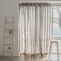 바보사랑 내추럴베이지 빈티지 린넨 커튼 (기본핀커튼) 110x150.래리티샵