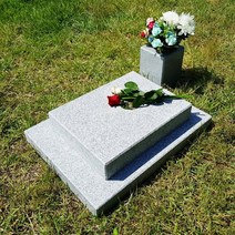 스톤스토리 헌화석 상석 수목장비석 2단 화병세트 (화병포함) 묘비석 (글자조각비 별도), 1개