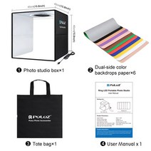 Puluz 토이 스튜디오 라이트 박스 3 모델 Led 접이식 빈티지 슈 텐트 키트 6/12 매장용 화면, 07 40CM