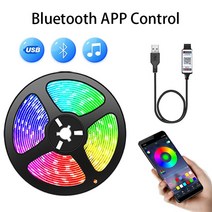 RGB 5050 Led 스트립 라이트 블루투스 앱 5V USB Led 테이프 유연한 리본 다이오드 테이프 TV 백라이트 게, 04 3m, 01 Bluetooth Control
