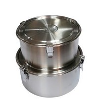 밀폐용기 밀폐찬통 냉장고용기 스텐 반찬통 보관통 냉장고 원형 14cm (올핀)_937EA, 2호 14cm