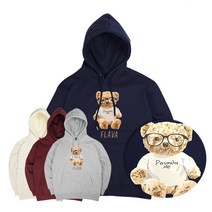 JYFASHIOIN SMART BEAR 후드티 곰돌이 그래픽 남녀공용 오버핏 후드 티셔츠