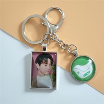 키링 키홀더 남자 여자 친구 크리스마스 성탄 선물 KPOP GOT7 팬 회의 키 체인 투피스 스퀘어 사진 로고