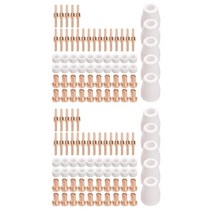 130Pcs 플라즈마 커터 팁 전극 및 노즐 키트 PT31 용 소모품 액세서리 30 40 50 용접 공구, 한개옵션0