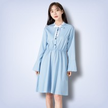 full sleeve cute pleated skirt banding onepiece dress for woman girl lady slim casual