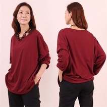 클레이쇼핑 빅사이즈사랑해요 6449L103 무지 루즈 슬라브 티 WW 여자봄옷 여성여름옷 여자가을옷 여성의류