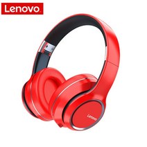 Lenovo-HD200 무선 헤드셋 AUX-인 오버 이어 게임 스포츠 소음 차단 음성 통화 헤드폰 HIFI 스테레오 이어폰, [01] 빨간