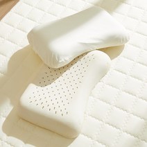천연라텍스베개 편한 숙면 경추 낮은 땅콩 굴곡형 베개, 굴곡형 (대) 베개(순면아이보리)