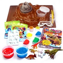 콩꼬물마켓 화산 폭발 과학 놀이 실험 세트 다이노 어드벤쳐 공룡 모형 피규어 집콕놀이 키트, 1세트