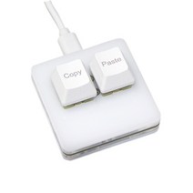 미니 바로 가기 키보드 Ctrl-C 복사 접착제 기계식 스위치 DIY 프로그래밍 가능 OSU 2 키 키패드 블랙 화이, 한개옵션2, 03 WHITE, 02 블루 스위치