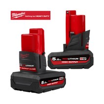 밀워키 고용량 배터리 M12 HB5 5.0Ah HIGH OUTPUT, 1개