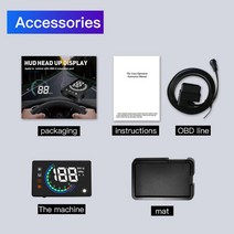 H6 HUD 헤드 업 디스플레이 OBD2 온보드 컴퓨터 앞 유리 프로젝터 자동차 디지털 속도계 전자 액세서리, 01 Black